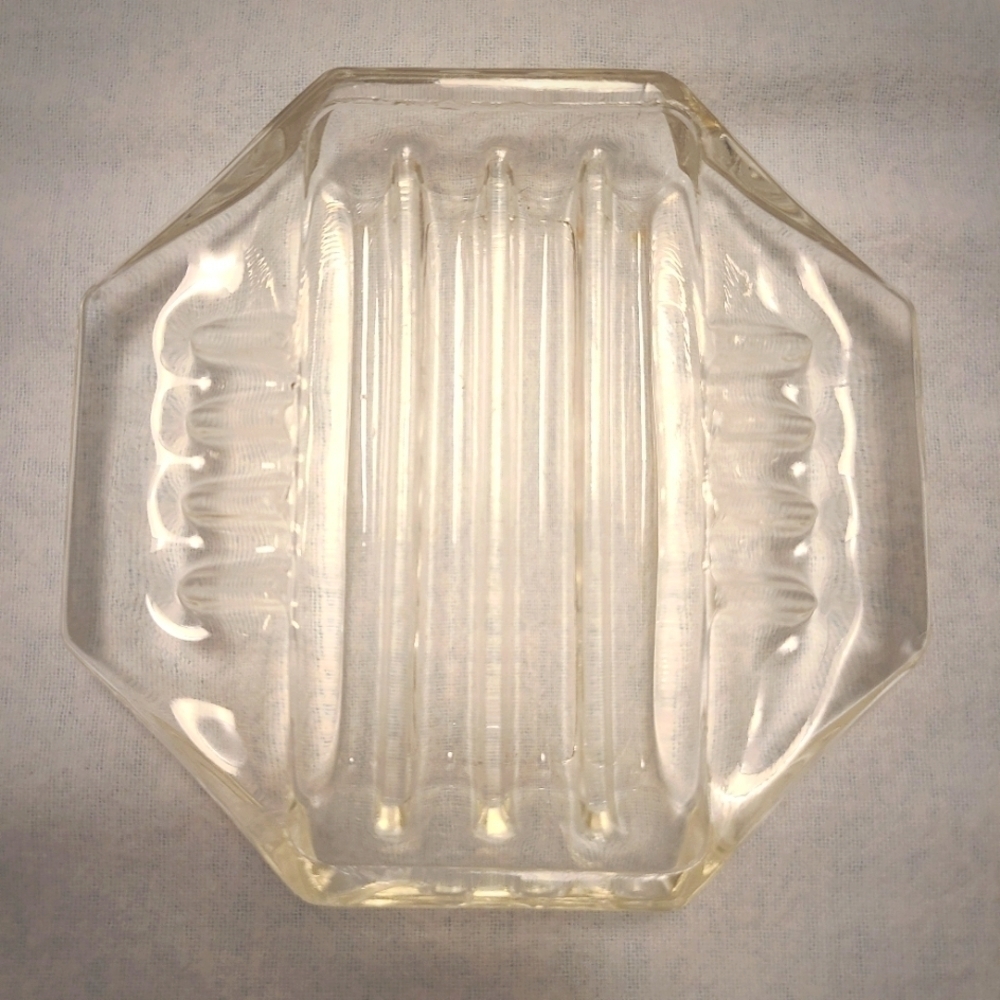 ⭐️VINTAGE SAFEX CLEAR GLASS ASHTRAY 5" OCTAGON RETRO MCM CLASSIC LOOK